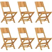 vidaXL Tuinstoelen 6 st inklapbaar 47x61x90 cm massief teakhout
