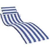 vidaXL Ligbedkussen gestreept oxford stof blauw en wit