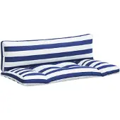 vidaXL Palletkussens 2 st gestreept oxford stof wit en blauw