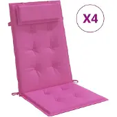 vidaXL Stoelkussens 4 st hoge rug oxford stof roze