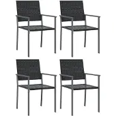 vidaXL Tuinstoelen 4 st 54x62,5x89 cm poly rattan zwart