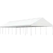 vidaXL Prieel met dak 17,84x5,88x3,75 m polyetheen wit