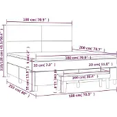 vidaXL Boxspring met matras stof blauw 180x200 cm