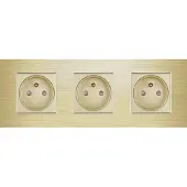 Perfect Switches WANDCONTACTDOOS | FR | ALUMINIUM | GOUD | DRIEVOUDIG