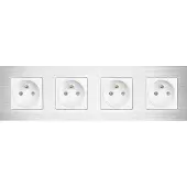 Perfect Switches WANDCONTACTDOOS | FR | ALUMINIUM | ZILVER | VIERVOUDIG