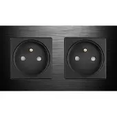 Perfect Switches WANDCONTACTDOOS | FR | ALUMINIUM | ZWART | TWEEVOUDIG