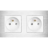 Perfect Switches WANDCONTACTDOOS | FR | ALUMINIUM | ZILVER | TWEEVOUDIG