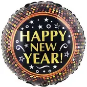 Folat Folieballon Happy New Year Stippen (45cm)