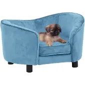 vidaXL Hondenbank 69x49x40 cm pluche turquoise