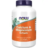 Now Calcium Magnesium with Vitamin D & Zinc - 120 softgels