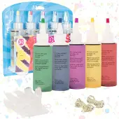 Crafts & Co Crafts&Co Tie Dye Kit - Textielverf - 5 Knijpflesjes - Kleurenset Regenboog