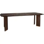 Ptmd Liber Brown Mango Wood Diningtable 200cm Gold Leg (Bruin, 200x100x77cm)