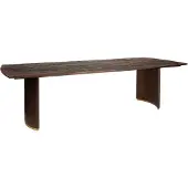 Ptmd Ostara Brown Mango Wood Diningtable 240cm Gold Leg (Bruin, 240x100x77cm)