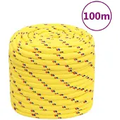 vidaXL Boottouw 16 mm 100 m polypropyleen geel