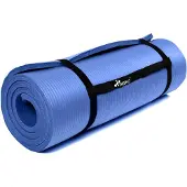 Tresko Yoga mat donkerblauw 1 cm dik, fitnessmat, pilates, aerobics