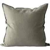 Tell Me More Washed linen kussenhoes 50 x 50 cm. Olijf