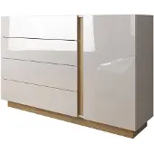 Meubella Commode - Wit/Eiken - 138x40x90 cm - Kast