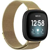Shop4 - Geschikt voor Fitbit Sense Bandje - Small Metaal Goud
