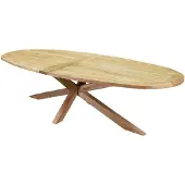 AVH-Collectie Ellips dining tuintafel 280x130xH76 cm met kruispoot teak