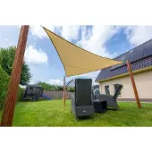 Wovar Schaduwdoek Waterdicht Driehoek 500 cm | 160gr/m2 | Beige | Per Stuk | Premium Schaduwdoeken | Schaduwdoek Driehoek