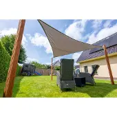 Wovar Schaduwdoek Waterdicht Driehoek 400 cm | 160gr/m2 | Grijs | Premium Schaduwdoeken | Schaduwdoek Driehoek