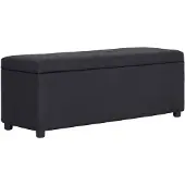 vidaXL Bankje met opbergvak 116 cm polyester zwart
