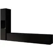 Meubella Wandmeubel zwart mat Set van 2 TV-Meubel industrieel