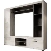 Meubella Wandmeubel wit eiken Set compleet tV-Meubel