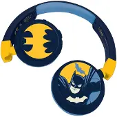 Lexibook 2-in-1 Bluetooth en Bedrade comfortabele opvouwbare Koptelefoon met veilige volumebeperking Batman Design