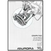 Aurora Notitieblok A3 Geruit Gelijmd Papier Zwart Niet geperforeerd 100 Pagina's 50 Vellen