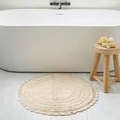 NOUS ronde badmat beige (72x72 cm)