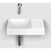 Clou Vale keramische fontein 38cm zonder kraangat rechts wit mat