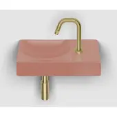 Clou Vale keramische fontein 38cm met kraangat rechts roze mat