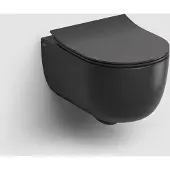 Clou Hammock randloos toilet keramiek 49cm met dunne softclose zitting zwart mat