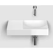 Clou Vale keramische fontein 45cm zonder kraangat links wit glans