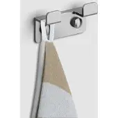 Clou Fold dubbel handdoekhaakje RVS geborsteld
