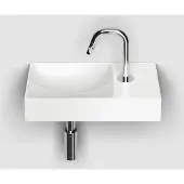 Clou Vale keramische fontein 38cm met kraangat rechts wit mat