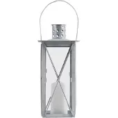 Fancy flames Flancy Flames Lantaarn - zink - windlicht - zilverkleurig - 25 cm - Lantaarns