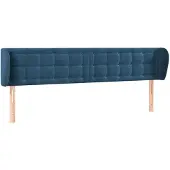 vidaXL Hoofdbord met randen 163x23x78/88 cm fluweel donkerblauw