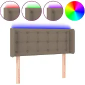 vidaXL Hoofdbord LED 83x16x78/88 cm stof taupe