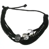 Behave Armband zwarte suede koordjes - verstelbaar