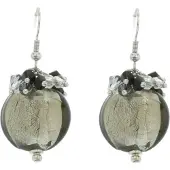Behave - Ronde oorhangers met zwarte kraaltjes - Avond chic