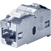 Bachmann Keystone CAT6 klasse Ea STP koppeling RJ45 afgeschermd 10GBit, zilver