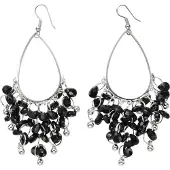 Behave - Oorhangers zwart glas - Statement feeststijl - 9 cm