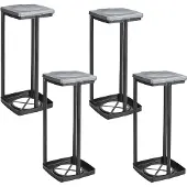 Sunware Quadra vuilniszakhouder 120L - Set van 4 - 28x31x6.5cm - Zwart