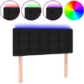 vidaXL Hoofdbord LED 80x5x78/88 cm stof zwart