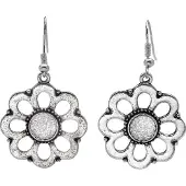 Behave - Oorhangers dames bloemvormig - Glansaccent - Zilverkleur