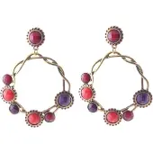 Behave - Oorstekers met gekleurde stenen - vintage stijl - eyecatcher