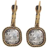 Behave - Oorbellen met vierkante steen - vintage stijlaccent