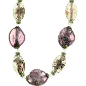 Behave Lange lila ketting met doorzichtige kralen 93 cm - Nikkelvrij, Geschenkverpakking